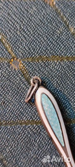 Зеркало ручное. Кукольное. Серебряное. Эмаль