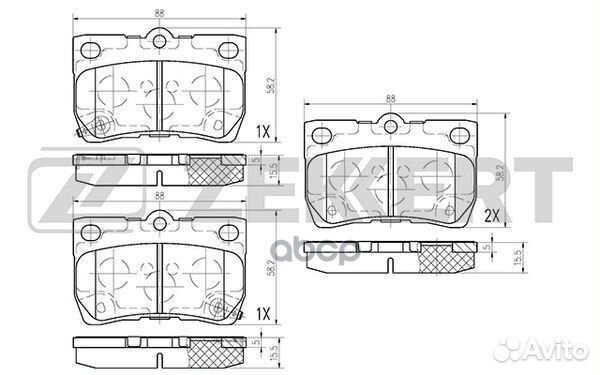 Колодки торм. диск. задн. Lexus GS 300 430 (S1
