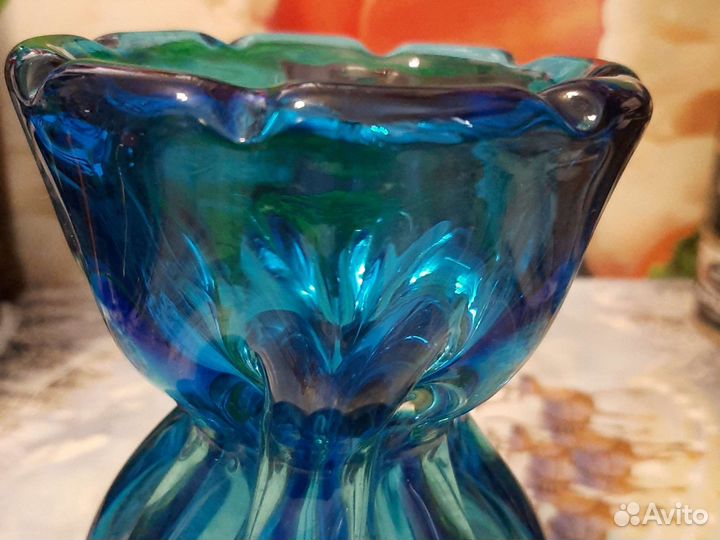 Ваза толстое цветное стекло