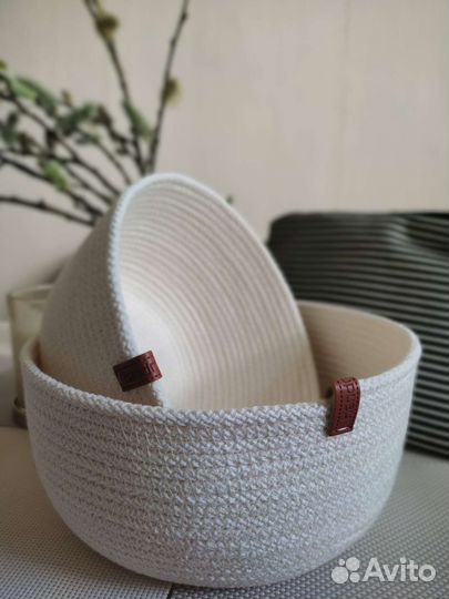 Набор плетеных корзин для хранения