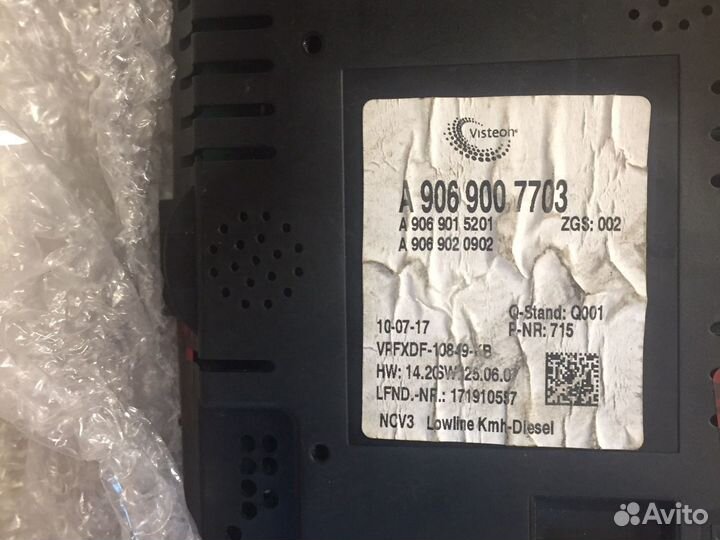 Панель приборов Mercedes sprinter w906