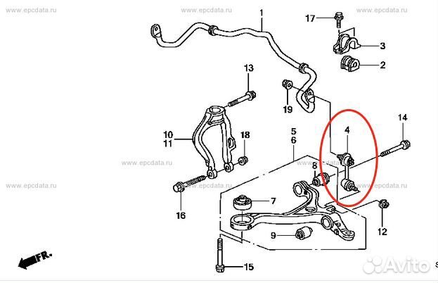 Стойки стабилизатора передние для Honda Elysion