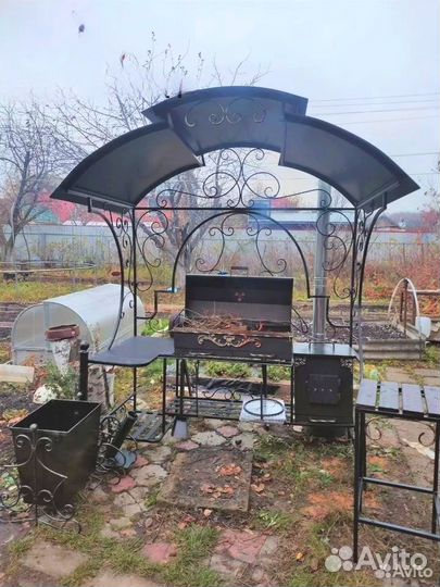 Мангал кованый с печкой для дачи
