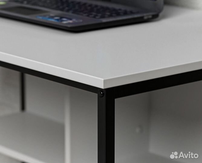 Стол письменный, Alonzo, белый/черный 100x58х77 см