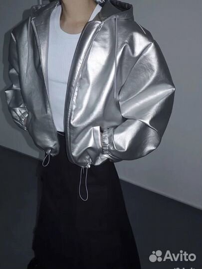 Кожаная куртка бомбер opium Balenciaga style