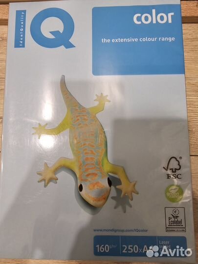 Бумага цветная IQ A4