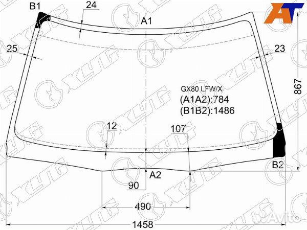 Стекло лобовое toyota cresta
