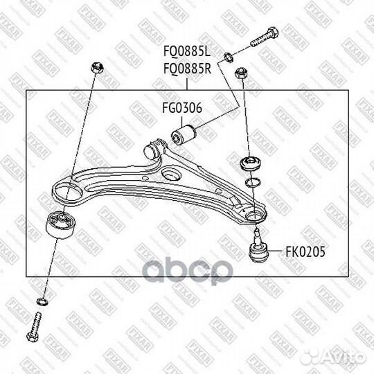 Опора шаровая нижняя левая/правая hyundai Accen