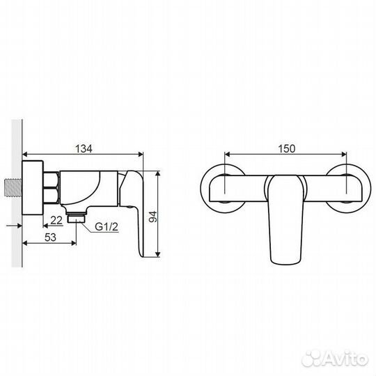 Смеситель для душа Excellent Clever arac.4108CR хр