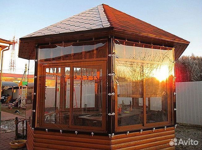 Мягкие окна для беседки, веранды террасы, под ключ