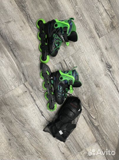 Новые роликовые коньки +защита