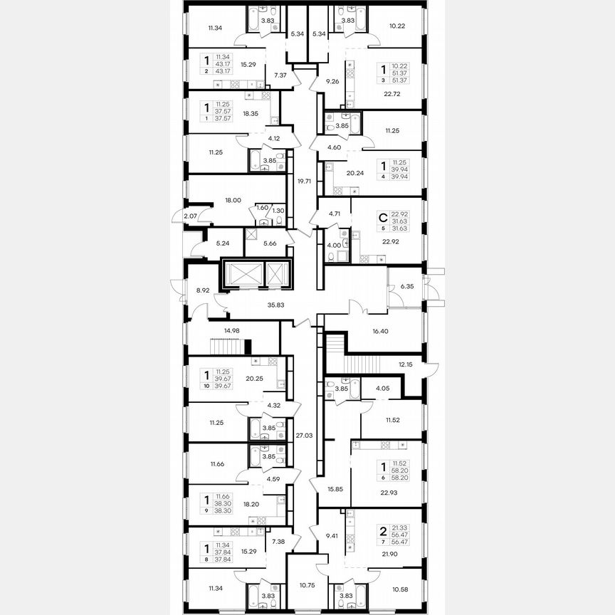 1-к. квартира, 43,2 м², 1/15 эт.