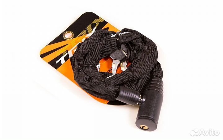 Велозамок 3,5 x 1200 мм, цепь, 2 ключа (черный)