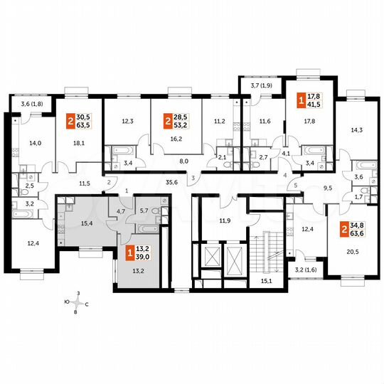 1-к. квартира, 39 м², 11/16 эт.