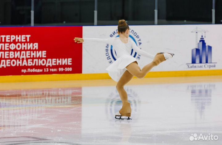 Платье для фигурного катания 134-140 белое