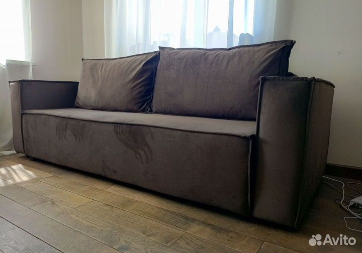 Диван еврокнижка Лофт люкс коричневый