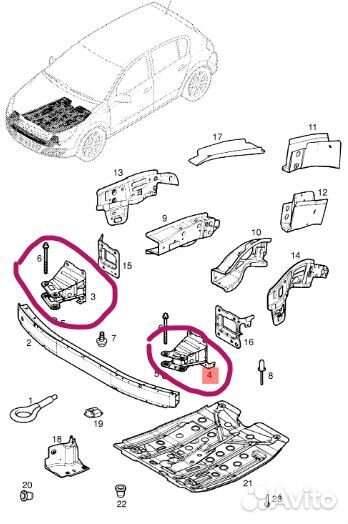 Кронштейны усилителя Opel Astra H