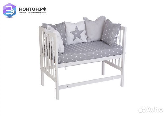 Кроватка детская приставная Фея 100 белый