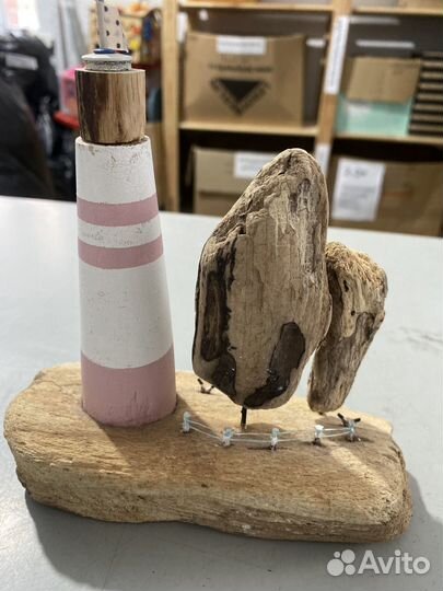 Остров с маяком из дерева handmade