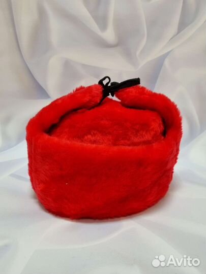 Шапка ушанка красная