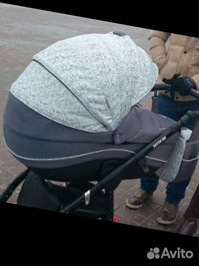 Коляска adamex 2 в 1 серая