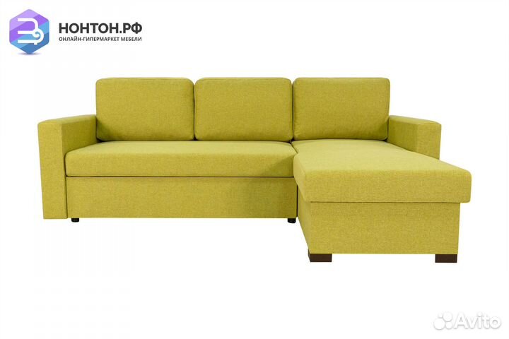 Диван угловой дельфин Джессика оливковый