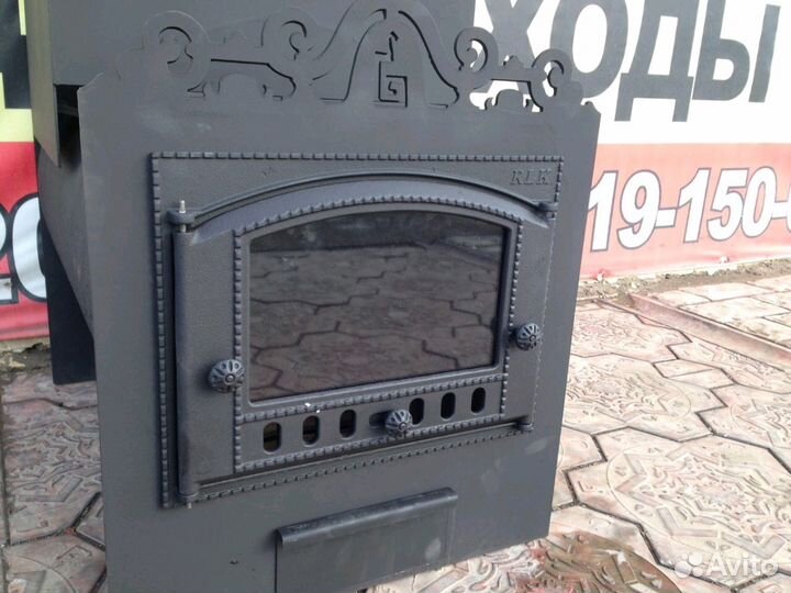 Печь для бани на 3 помещения с узором