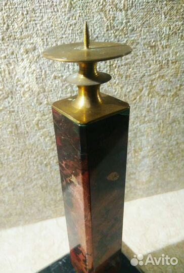 Натуральный камень яшма подсвечник