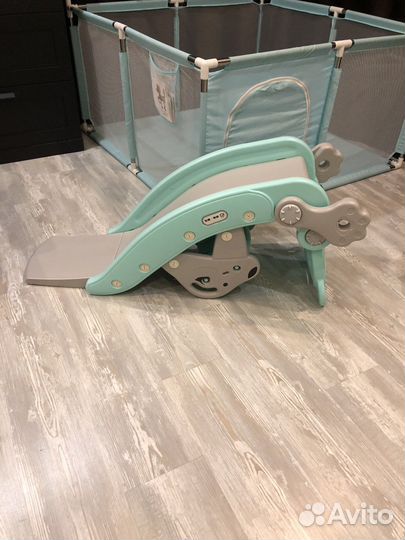 Детская горка и качели бу. Манеж -1000