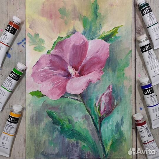 Картина маслом цветы