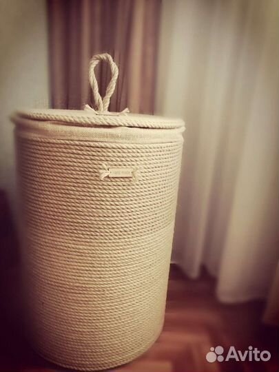 Корзина из джута с крышкой