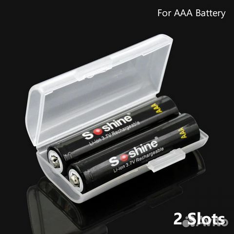 Пластиковый бокс для 2 аккумуляторов (батарей) AAA