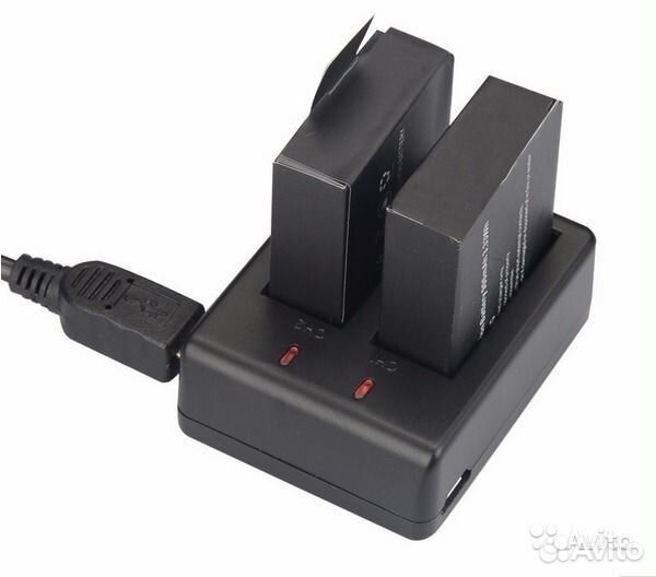 Зарядное устройство на 2 акк для экшн-камер sjcam