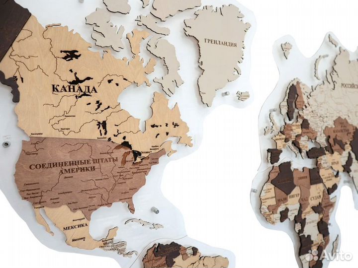 Премиум карта мира из дерева Санкт-Петербург