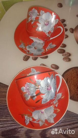 Винтаж Чайные пары мальва