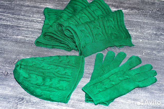 Шапка + шарф + перчатки