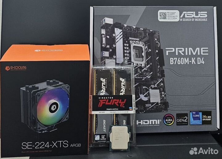 Комплект H610M+i3 12100f+16gb ddr4+кулер