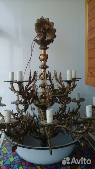 Люстра бронзовая новая