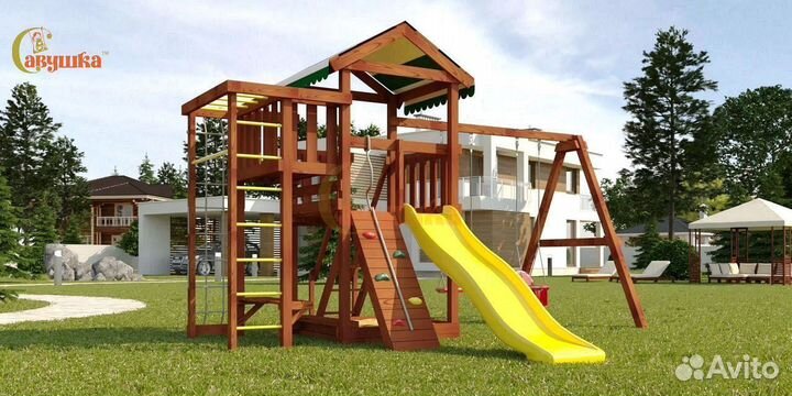 Уличная площадка Савушка Мастер 3 (Махагон)