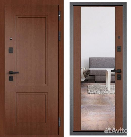 Дверь входная с зеркалом
