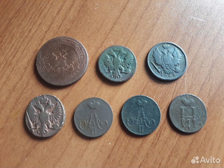 Царские оригинальные монеты разных царей 7шт