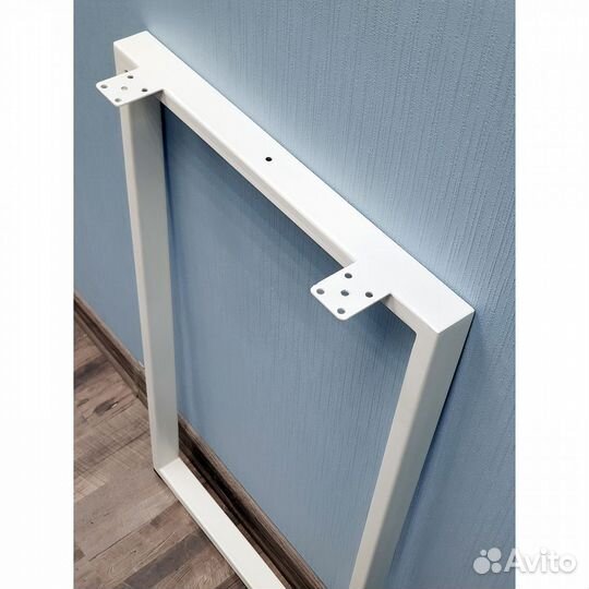 Подстолье для стола О-образное 550 450 40х20 мм Лофт регулируемое металлическое барное белое