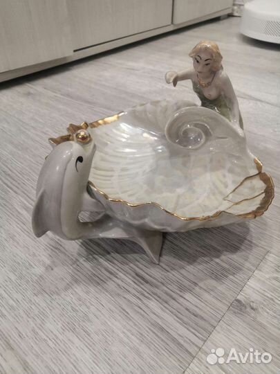 Ваза-статуэтка русалка и дельфин