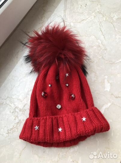 Детская шапка с мехом