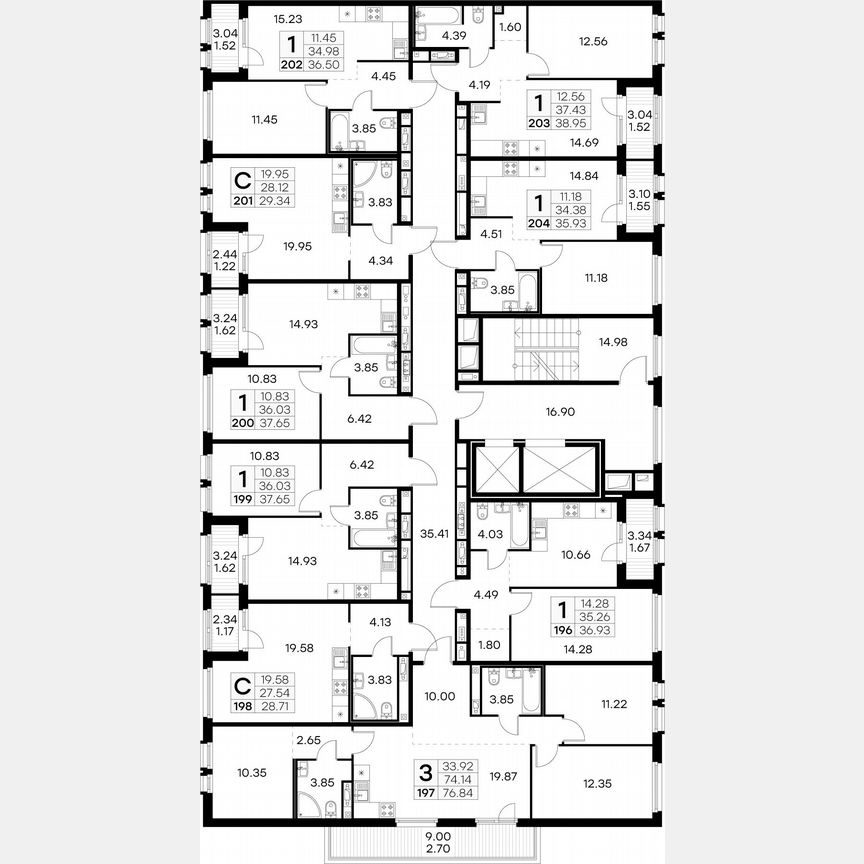 1-к. квартира, 39 м², 7/15 эт.