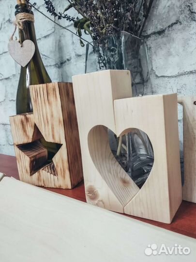 Подсвечники из дерева