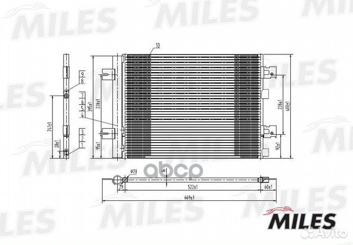 Радиатор кондиционера accb001 Miles