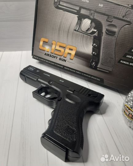 Детский пистолет металлический Glock17