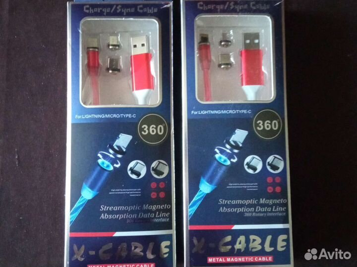 Светящийся, магнитный кабель зарядки