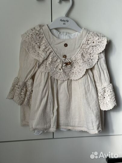 Платье для девочки 68 74 лен